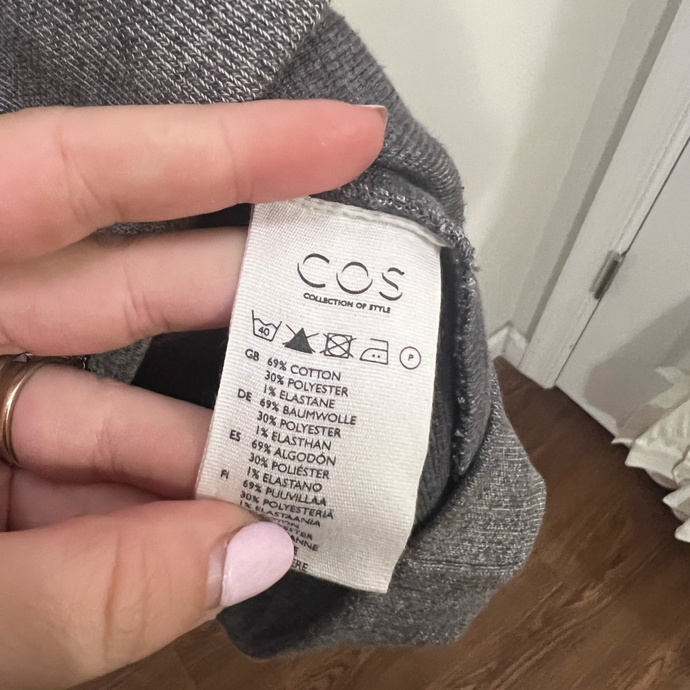 Cos Gray Double Layer Check Dress Size Medium - image 6